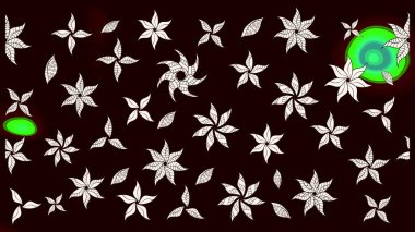 Sevimli çiçek raster deseni. Siyah ve nötr renklerde çiçekler. Düz Çiçek Elementleri Tasarımı. Renkli Bahar Teması çizim şablonu.