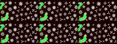 Raster. Renkli Bahar Teması eskiz kalıbı. Düz Çiçek Elementleri Tasarımı.