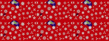 Kibar, bahar çiçekleri kırmızı ve nötr renklerde. Raster çiçekleri klasik tarzda çizilmiş. Raster illüstrasyonu. Çiçekli yumuşak çizim deseni.