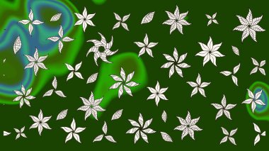 Tekstil ve kapak tasarımı için mükemmel. Elle çizilmiş sonbahar çiçeği deseni. Doodle tarzı. Renkli yeşil ve nötr çizim kalıbı. Yeşil ve nötr renkte çiçekler.