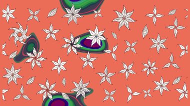 Küçük turuncu nötr renkte güzel bir besin torbası deseni, çiçekler. Millefleur 'lar. Tekstil, kumaş, kapaklar, duvar kağıtları, baskı, paket, koleksiyon defteri, örgü, dekupaj için çiçek arkaplanı..