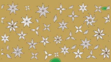 Organik elementler. Suluboya etkisi. Raster deseni. Botanik çizim deseni.