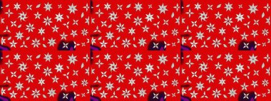 Raster Şirin kumaş deseni. Renkli Bahar Teması eskiz kalıbı. Düz Çiçek Elementleri Tasarımı. Eskiz klasiği.