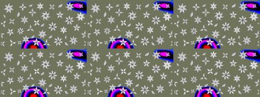 Renkli Bahar Teması eskiz kalıbı. Yeşil ve nötr renklerde çiçekler. Sevimli çiçek raster deseni. Düz Çiçek Elementleri Tasarımı.