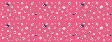 Pembe ve nötr renklerde güzel bir tekstil. Raster illüstrasyonu. Suluboya çiçekli çiçek deseni.