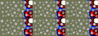 Güzel çiçek deseni. Düz Çiçek Elementleri Tasarımı. Yeşil ve beyaz renkli çiçekler. Renkli Bahar Teması çizim şablonu.