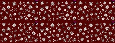 El yapımı çiçek ve bitki koleksiyonu. Raster illüstrasyonu. Raster illüstrasyonu. Şirin karalamalı çiçek desenli çizim. Çizim biçimi kırmızı ve nötr renklerde.