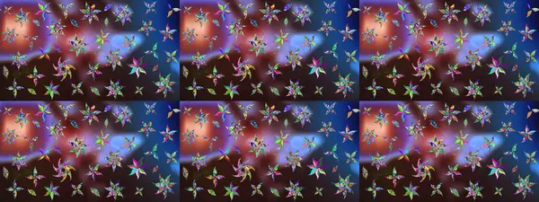 Düz Çiçek Elementleri Tasarımı. Raster illüstrasyonundaki çiçek desenli çizim. Renkli Bahar Teması eskiz kalıbı. Güzel kumaş deseni.