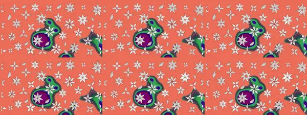 Arkaplan dokusu, duvar kağıdı, turuncu ve nötr renklerde çiçek teması. Soyut etnik raster çizim kalıbı. Kabile sanatı boho baskısı, klasik çiçek arkaplanı.