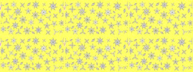 Küçük çiçekteki sevimli çiçek deseni. Sarı ve beyaz renkte çiçekler.