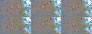 Raster suluboya çiçek deseni, narin çiçekler, gri ve bej çiçekler, tebrik kartı şablonu. Güzel kumaş deseni.