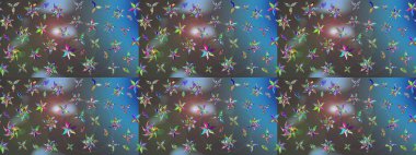 Çiçek mavisi ve gri çizim deseni. Raster çiçek izi. Klasik taslak çizimi.