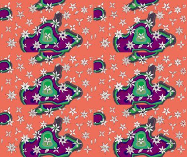 Çiçek arkaplanlı soyut zarafet eskiz deseni. Raster Güzel kumaş deseni.