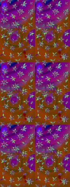 Kahverengi ve mor renklerde. Çiçek arkaplan. Suluboya çiçek buketi. Doğum günü kartı ya da düğün davetiyesi. Çiçekli tebrik kartı. Raster illüstrasyonu.