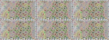 Soyut, pürüzsüz bir arkaplan. Gri renkli resimler, tropik kelebeklerle birlikte. Raster Kelebekleri deseni. Duvar kağıtları, web sayfası arkaplanları, yüzey dokuları, tekstil için mükemmel..