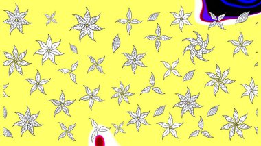 Çizim çiçek deseni duvar kağıdı, web sitesi arka planı, ambalaj kağıdı, davetiye, broşür, afiş veya web sitesi için kullanılabilir. El çizimi Raster çizimi. Karalama elementleri.