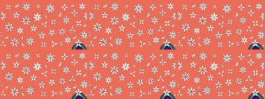 Robot resim. Raster illüstrasyonu. Küçük çiçekte sevimli çiçek deseni var..