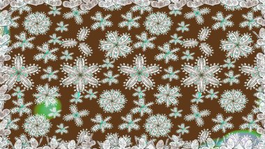 Renkli Bahar Temalı Kusursuz Arkaplan. Düz Çiçek Elementleri Tasarım Raster illüstrasyonu. Çiçeksiz desenli arka plan. Kahverengi renkte çiçekler.