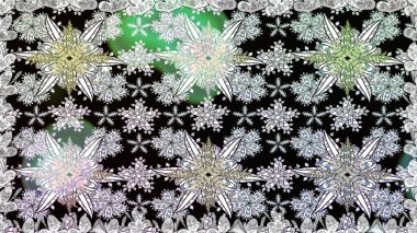 Kusursuz çiçek deseni. Raster illüstrasyonu. Siyah renklerde Asya tekstili.