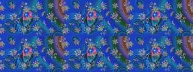 Çiçek deseni duvar kağıdı, desen dolguları ve web sayfası arka planı için kullanılabilir. Şekil verilmiş çiçeklerle eskiz deseni. Süslü zentangle çizim dokusu, soyut çiçeklerle süslenmiş..