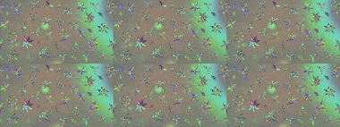 Raster illüstrasyonundaki çiçek desenli çizim. Gri ve bej renkli çiçekler. Renkli Bahar Teması eskiz kalıbı. Düz Çiçek Elementleri Tasarımı.