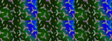 Raster illüstrasyonu. Renkli arka planda güzel kar taneleri. Raster kar taneleri deseni.