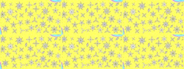 Raster suluboya çiçek deseni, narin çiçekler, sarı ve beyaz çiçekler, tebrik kartı şablonu. Güzel kumaş deseni.