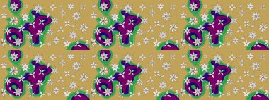 Raster illüstrasyonu. Raster illüstrasyonu. Asya tekstil tarzında. Çiçek desenli çizim. Sarı ve nötr renkte çiçekler.