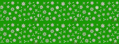 Raster illüstrasyonu. Yumuşak, yeşil ve nötr renklerde bahar çiçekleri. Yaprak ve çiçeklerin suluboya resmi, yeşil ve nötr renkler üzerine eskiz deseni.