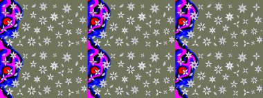 Yeşil ve nötr renklerde parlak çiçekli halı deseni.