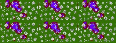 Küçük çiçekte hoş bir çiçek deseni var. Parlak çiçekli yeşil ve nötr renkler üzerine soyut çizim deseni. Çiçek elementli zarif raster dokusu..