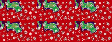 Renkli desenli eskiz deseni, kırmızı ve nötr çiçekler ve dekoratif elementler. Kumaş, tekstil, duvar kağıdı baskısı için. Eskiz geçmişi. Raster illüstrasyonu. Antika retro tarzı.