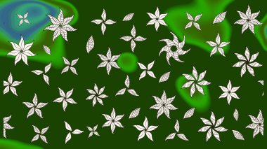 Elle çizilmiş sonbahar çiçeği deseni. Doodle tarzı. Tekstil ve kapak tasarımı için mükemmel. Yeşil ve nötr renklerde çiçekler. Renkli yeşil ve nötr çizim deseni.