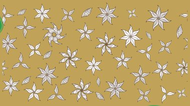 Eskiz arkaplan modeli. Raster illüstrasyonu. Suluboya, elle çizilmiş. Sarı ve nötr renklerde yaprakları olan yabani çiçekler.