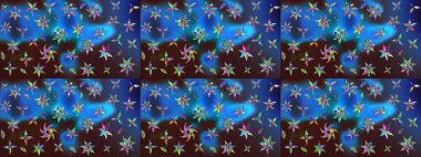 Raster. Güzel suluboya çiçekler, parlak resimler ilham verici ve kahverengi çiçek desenli eskiz arka planı..