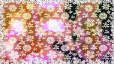 Renkli Bahar Temalı Kusursuz Arkaplan. Düz Çiçek Elementleri Tasarımı. Çiçeksel fantezi tasarımı. Parlak bir arka planda..