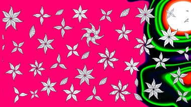 Güzel kumaş deseni. Güzel eskiz şekli. Düz Çiçek Elementleri Tasarımı. Yazdır. Raster çiçekli arka plan. Renkli Yaz Teması çizim şablonu.