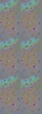 Güzel kumaş deseni. Düz Çiçek Elementleri Tasarımı. Renkli Yaz Temalı eskiz kalıbı. Raster çiçekli arka plan. Güzel eskiz şekli. Yazdır.