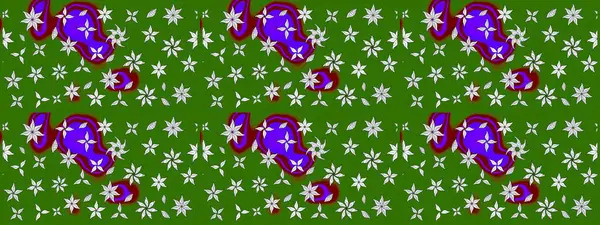 Küçük çiçekte hoş bir çiçek deseni var. Parlak çiçekli yeşil ve nötr renkler üzerine soyut çizim deseni. Çiçek elementli zarif raster dokusu..