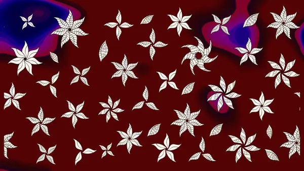 Çiçek desenli çizim. Renkli Bahar Teması eskiz kalıbı. Güzel kumaş deseni. Asya tekstil tarzında. Raster illüstrasyonu. Düz Çiçek Elementleri Tasarımı.