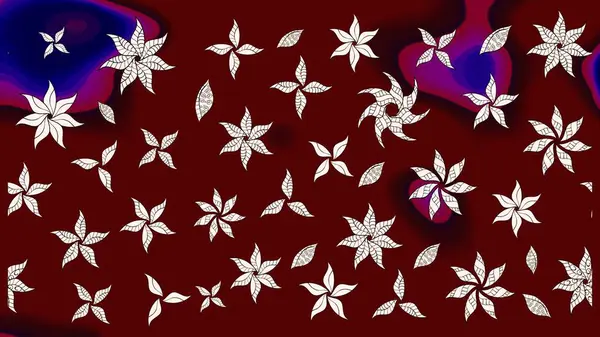 Çiçek desenli çizim. Renkli Bahar Teması eskiz kalıbı. Güzel kumaş deseni. Asya tekstil tarzında. Raster illüstrasyonu. Düz Çiçek Elementleri Tasarımı.