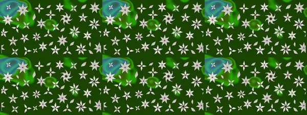 Vadinin çiçekleri yeşil ve nötr renklerde. Raster çiçek desenleri çiziyor..