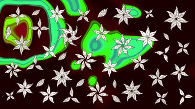 Nazik, narin çiçek arkaplanı. Siyah ve kahverengi renkte çiçekler. Raster çiçek desenli ve çiçekli..