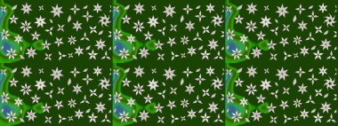 Raster illüstrasyonu. Çiçek desenli eskiz, darbeler, sıçramalar, yaz çiçekleri. Yeşil ve nötr renkte çiçekler.