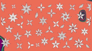 Arkaplan dokusu, duvar kağıdı, turuncu ve nötr renklerde çiçek teması. Kabile sanatı boho baskısı, klasik çiçek arkaplanı. Soyut etnik raster çizim kalıbı.