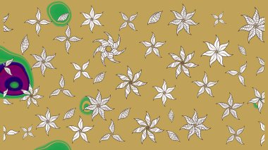 Sarı ve nötr renklerde yaprakları olan yabani çiçekler. Raster illüstrasyonu. Suluboya, elle çizilmiş. Taslak arkaplan deseni.