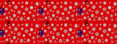 Modern çiçek arkaplanı. Moda baskıları için zarif bir şablon. Halk tarzı. Kırmızı ve nötr renklerde yapraklar ve parlak renkli çiçeklerle muhteşem bir çiçek deseni..