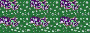 Renkli Bahar Teması eskiz kalıbı. Düz Çiçek Elementleri Tasarımı. Yeşil ve nötr renklerde çiçekler. Çiçekle çizim deseni.