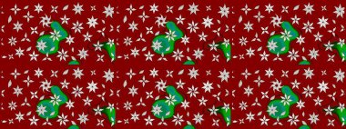 Raster illüstrasyonu. Küçük çiçekteki sevimli çiçek deseni. Soyut çiçek çizim kalıbı arka planı. Kırmızı ve nötr renklerde. Raster deseni.