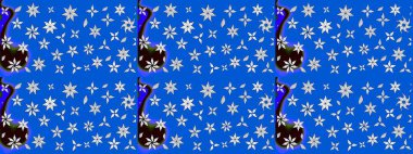 Mavi ve nötr renklerde çiçeklerle çizilmiş çiçek deseni. Suluboya tarzında mavi ve nötr renkte çiçekler.